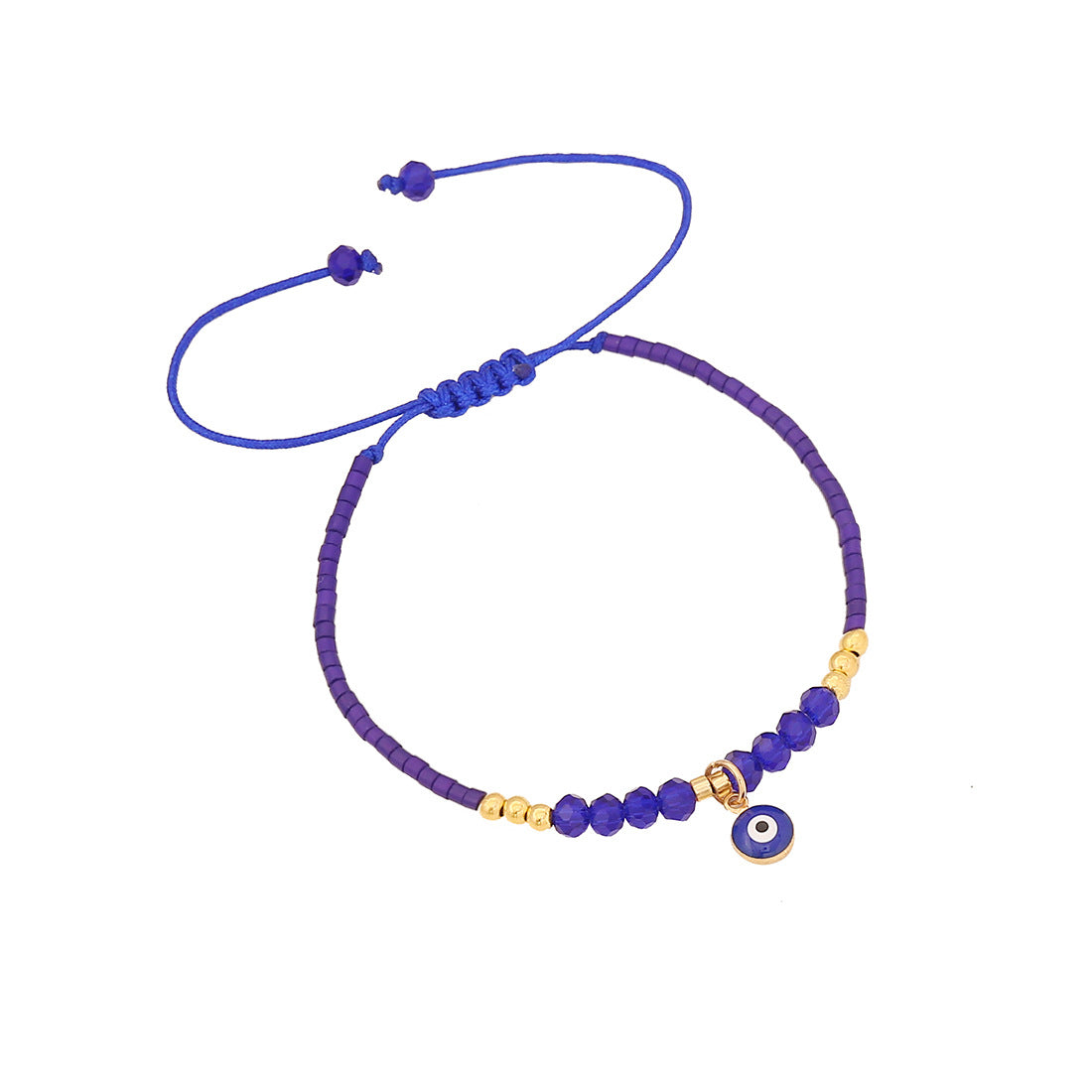 Unique Eye-Shaped Crystal Braided Bracelet for Women with Handmade Craftsmanship