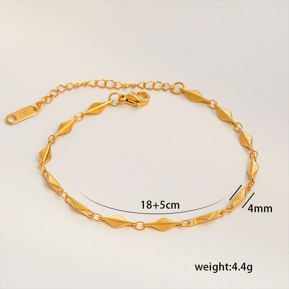 Bracciale Minimalista in Acciaio al Titanio da Donna con Placcatura in Oro 18K, Design a Catena Semplice, Set di Gioielli Versatili per Tutti i Giorni