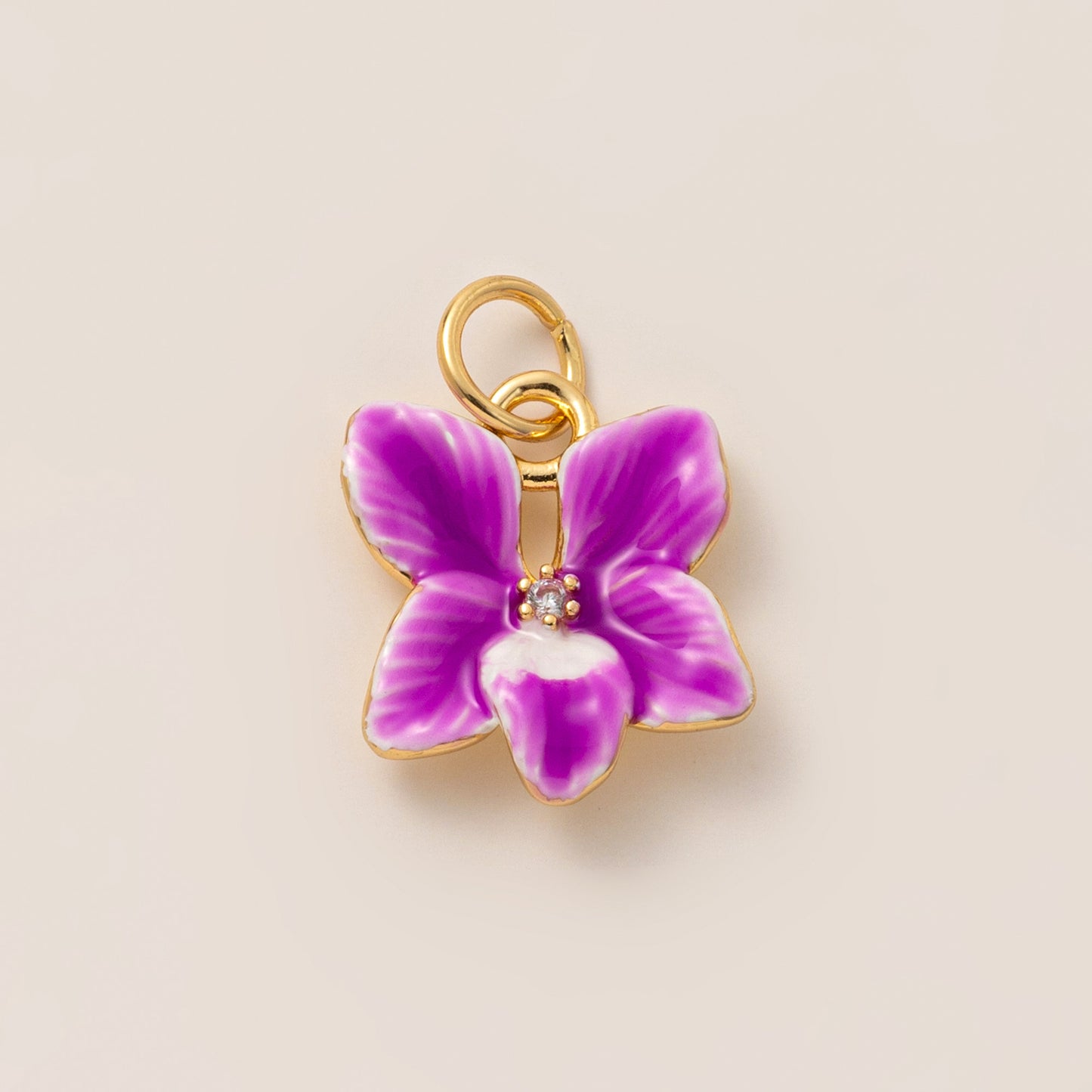 Ciondolo charm a barra vintage placcato oro 18K con pianta di frutta