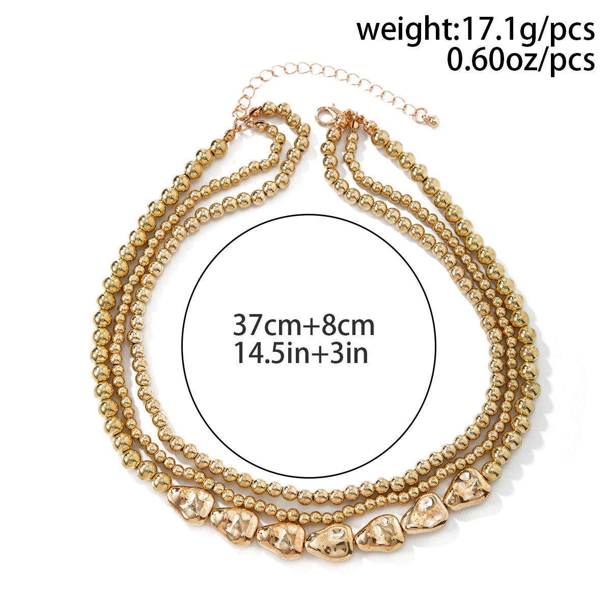 Juego de collar bohemio de aleación multicapa con perlas para mujer