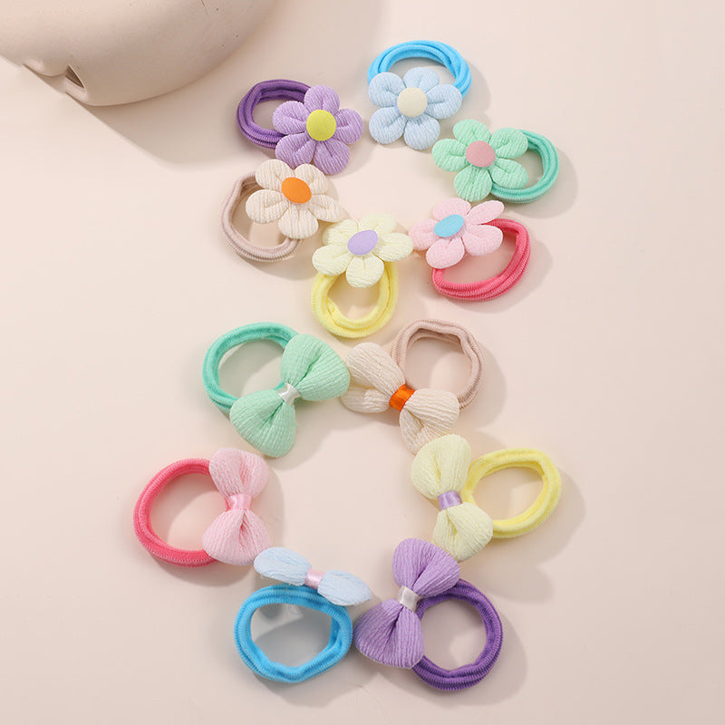 Fermacoda colorato con fiocco a macaron per bambine, con elevata elasticità e grazioso design a fumetto
