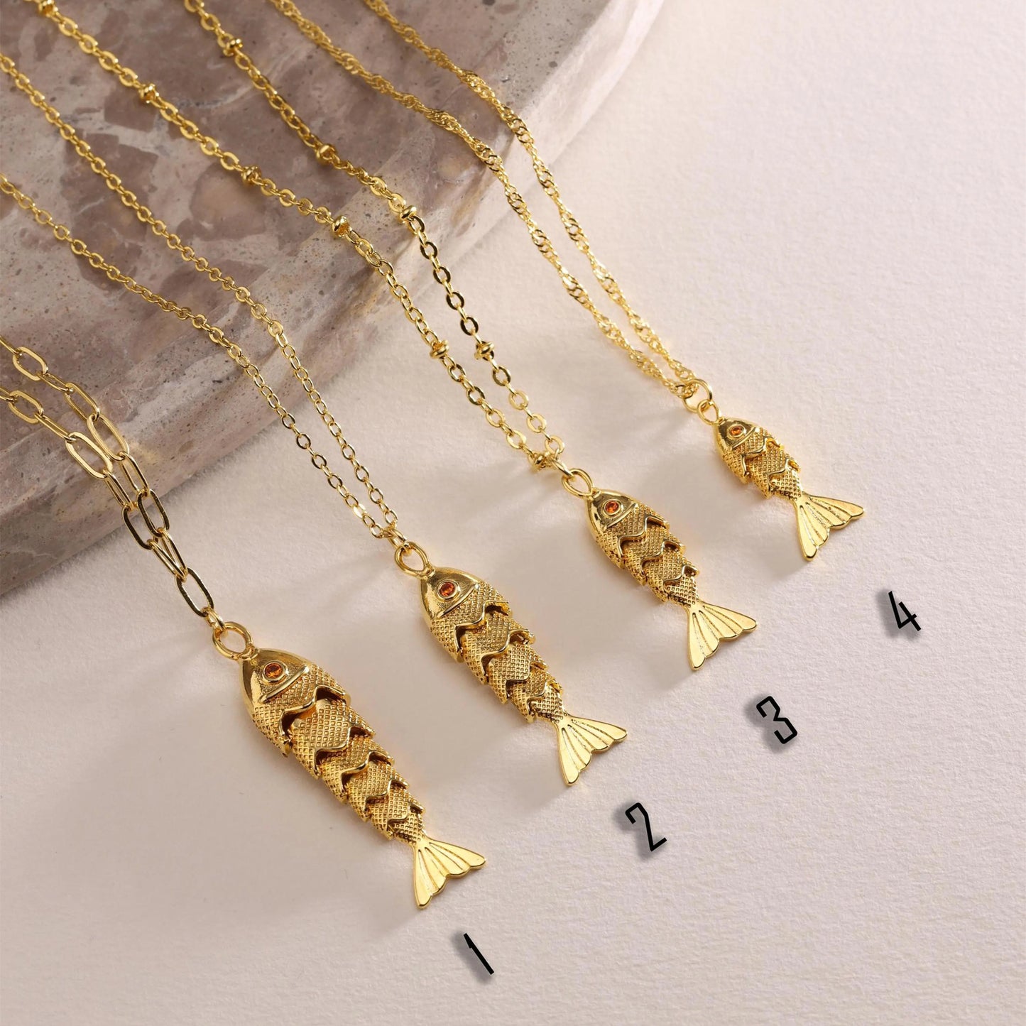 Minimalist Koi Fish Pendant Necklace for Women and Men, Copper Plated Necklace with Animal Shape Design