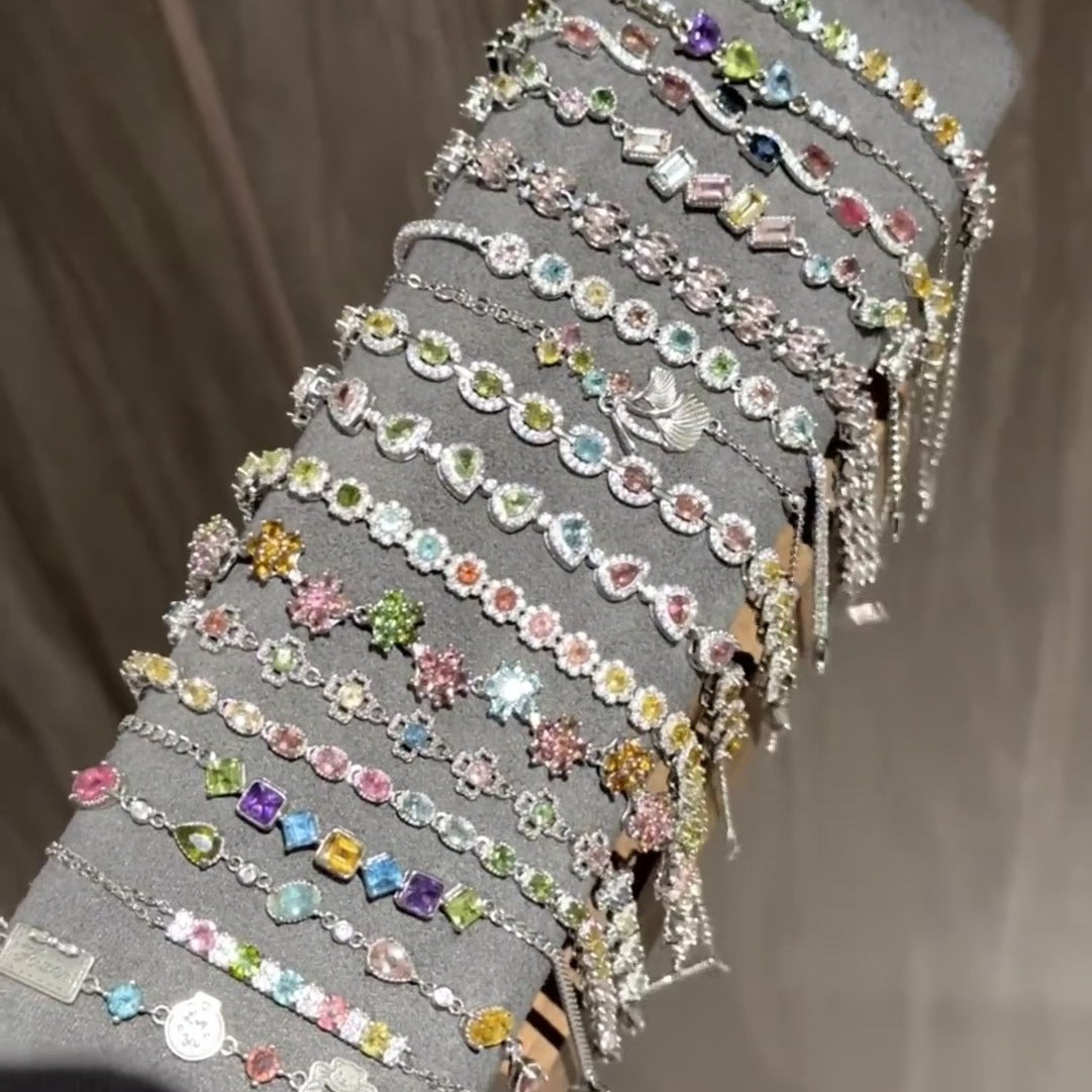 Luxury Elegant Geometric Alloy Plated Bracelet with Cubic Zirconia for Women