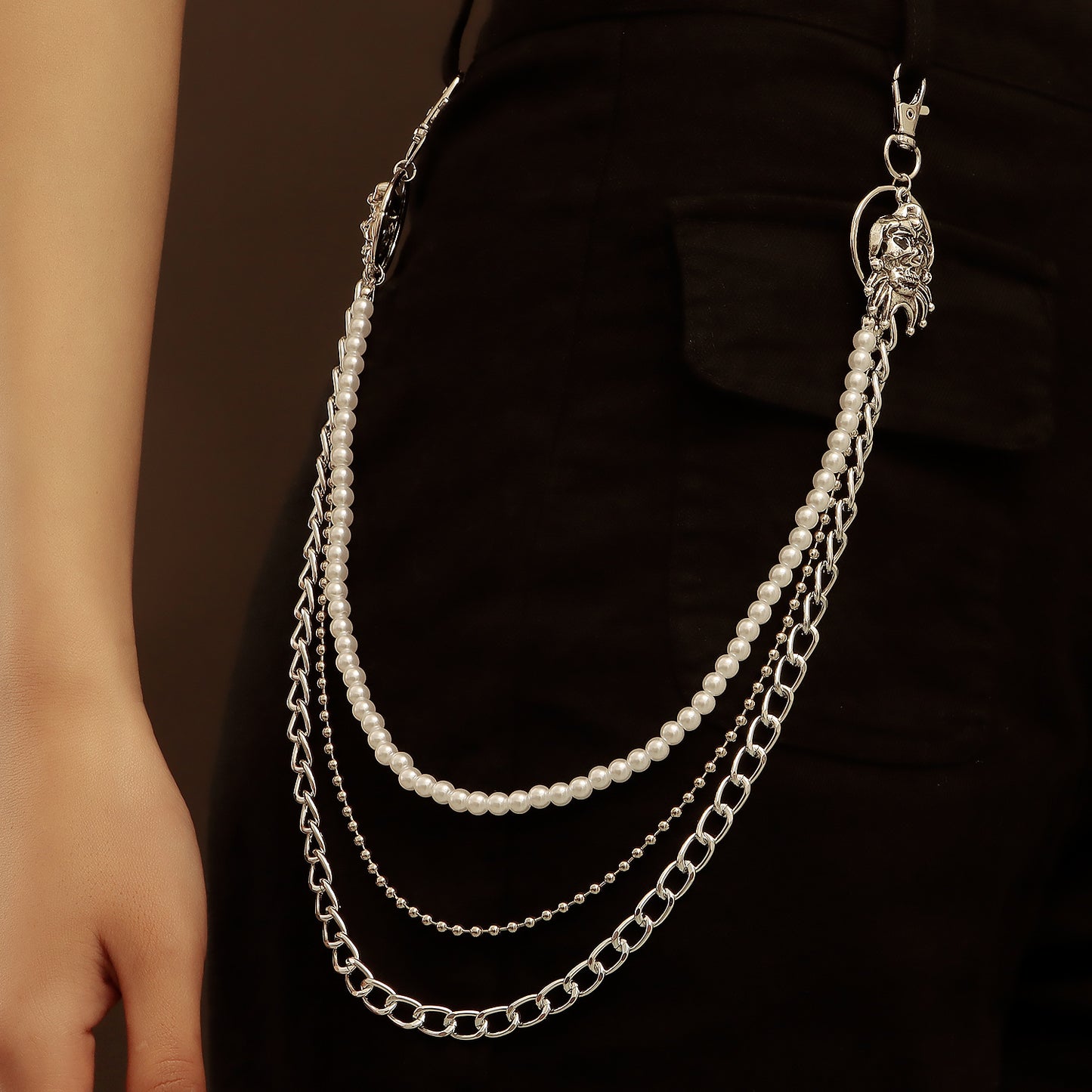 Punk Minimalist Skull Metal Waist Chain for Women