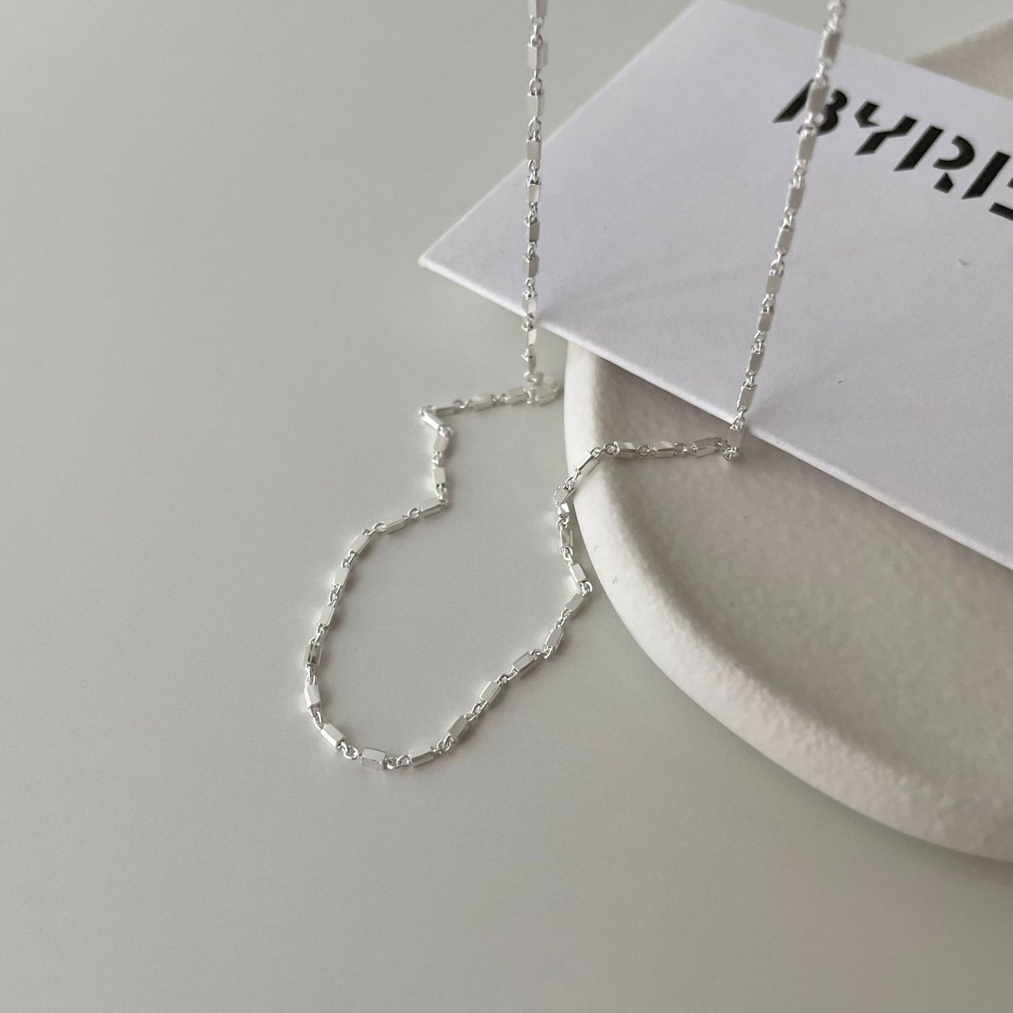 Minimalist Geometric Rhombus Pendant Necklace in 925 Sterling Silver with Polished Finish for Women