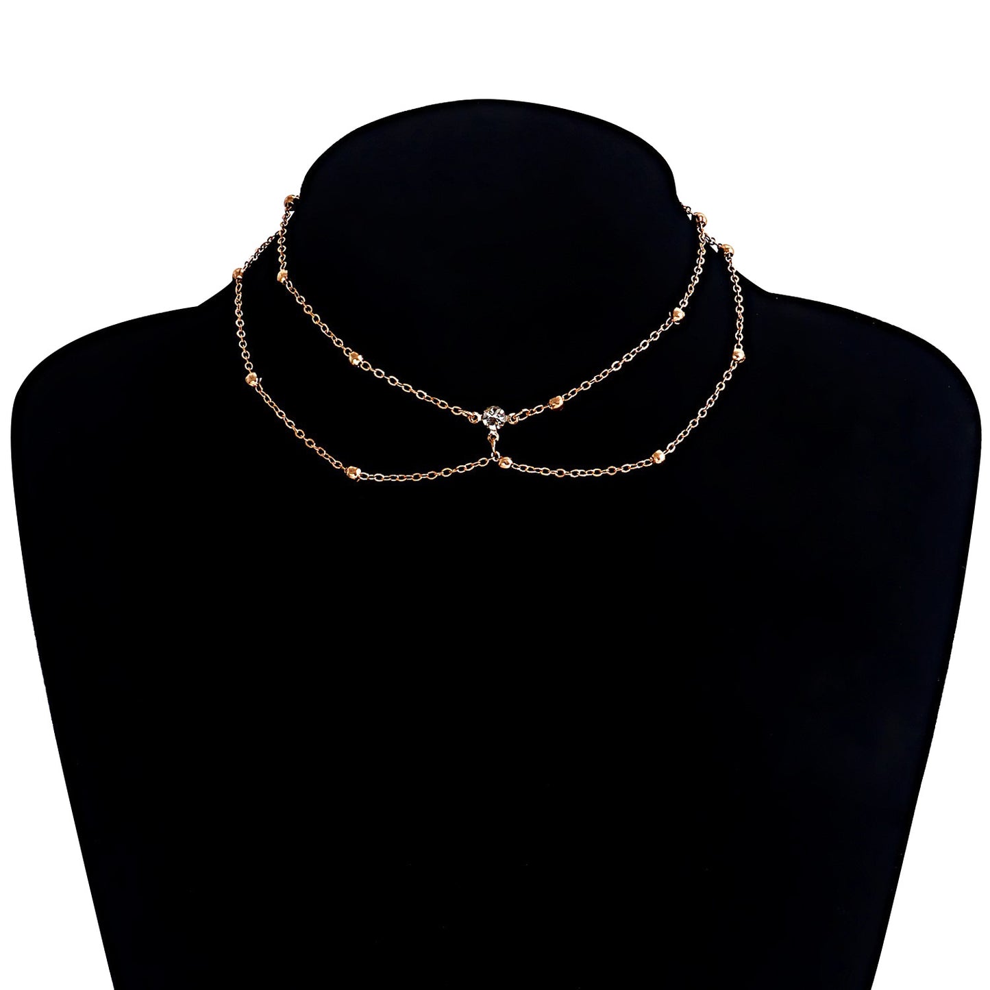 Geometric Pendant Necklace with Tassel Detail, Alloy Body and Plated Finish, Natural Style Layered Clavicle Chain for Women