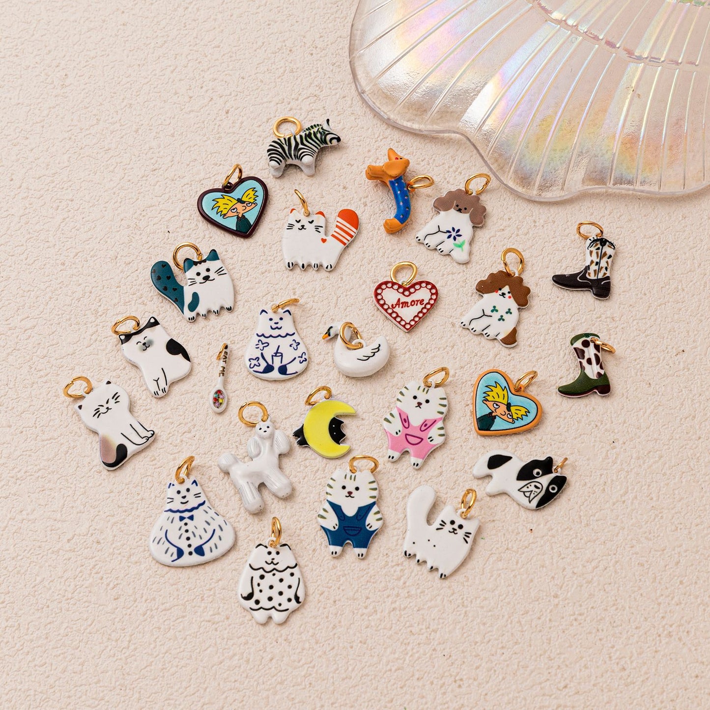 Vintage Luxury Cat Brass Charm Bar