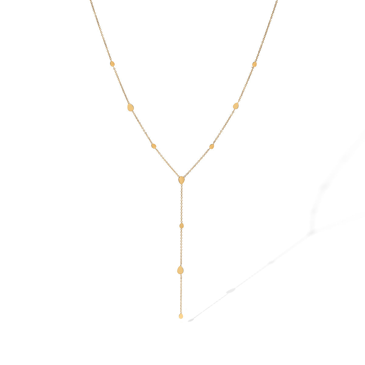 Collana Pendente Minimalista Geometrica in Acciaio Inossidabile con Nappa da Donna