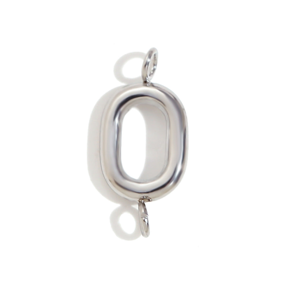 Minimalist 18K Gold Plated Stainless Steel Letter Charm Bar