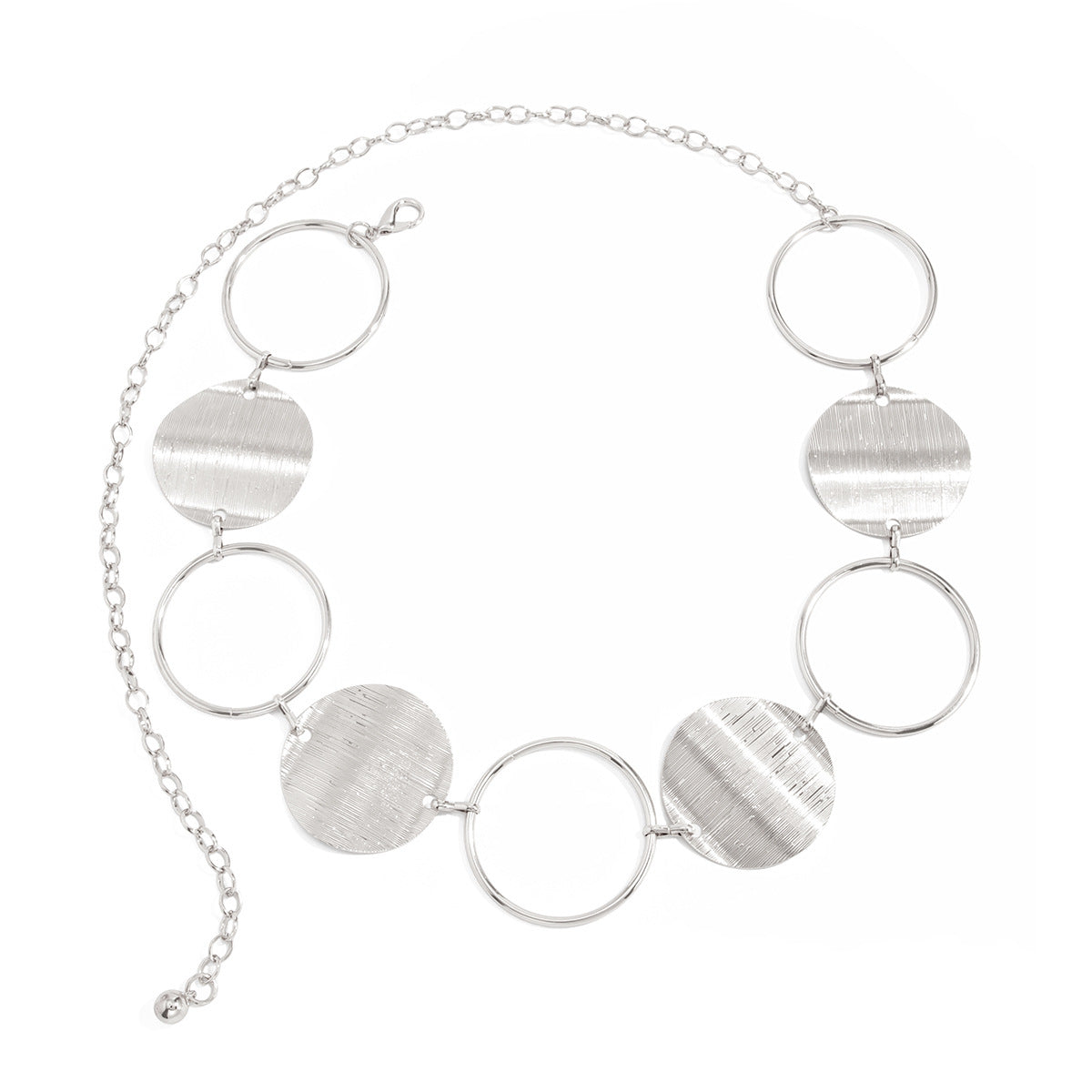 Minimalist Round Geometric Polished Iron Body Chain Waist Belt for Women