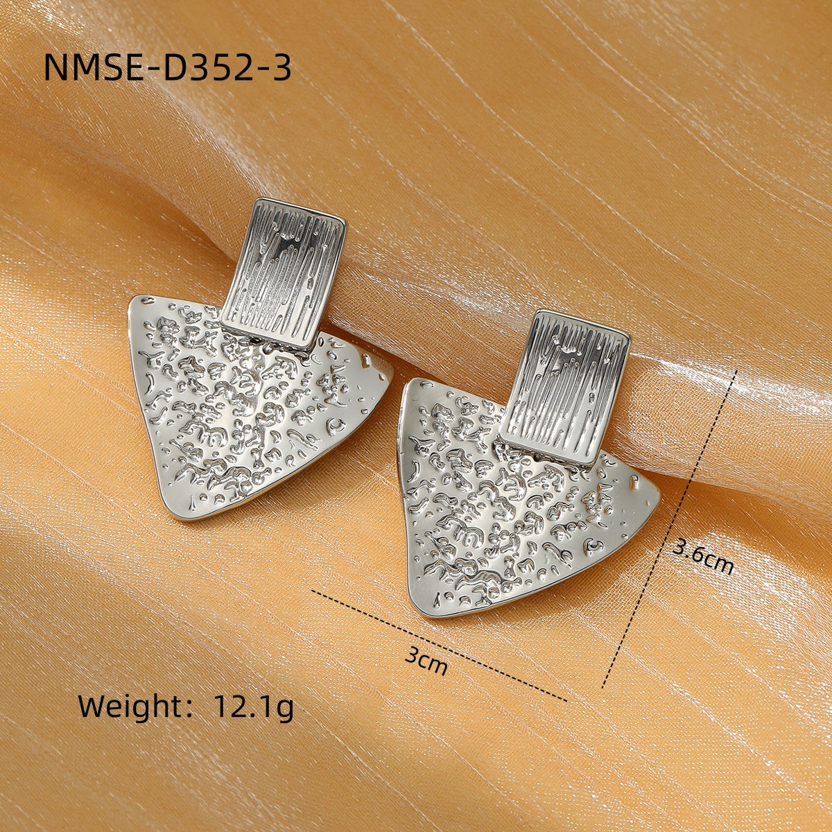Orecchini minimalistici geometrici triangolari e quadrati in acciaio inossidabile con placcatura in oro 18 carati da donna
