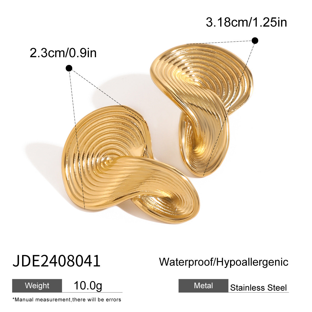 Pendientes Minimalistas de Acero Inoxidable Geométricos Chapados en Oro para Mujer con Diseño de Líneas Limpias