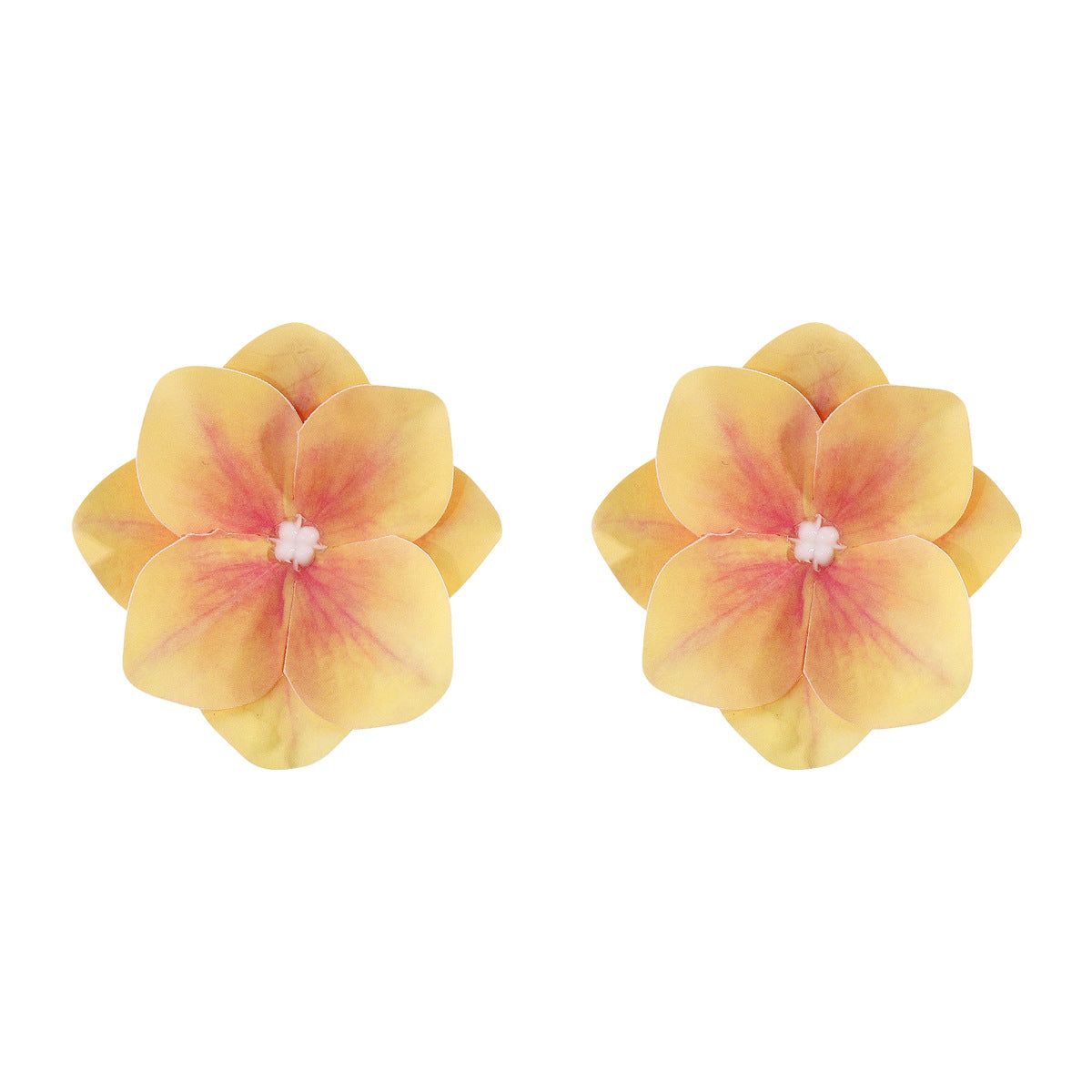 Pendientes de perlas con orquídeas florales frescas para mujer, diseño floral de tela hecho a mano, estilo de vacaciones de primavera y verano.