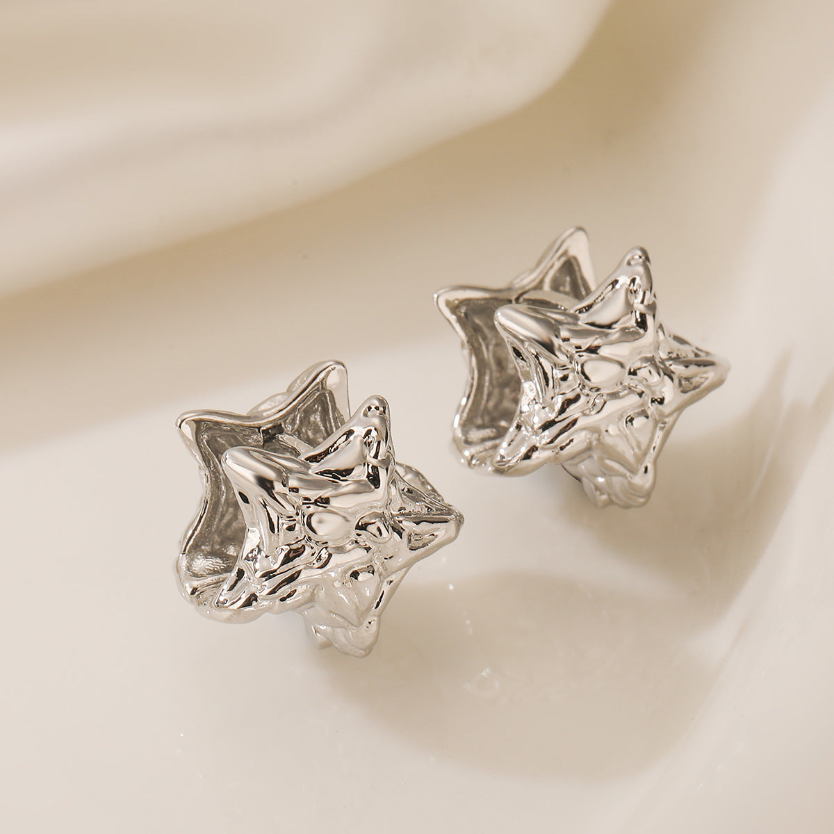 Minimalist Geometric Folded Triangle Earrings for Women in Brass with Electroplating Finish