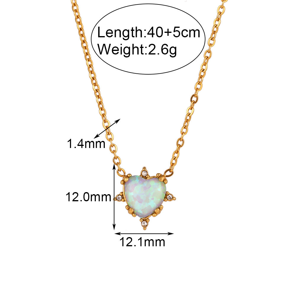 Set Collana Vintage a Forma di Cuore in Acciaio Inossidabile Placcato Oro con Pendente, Orecchini e Bracciale da Donna