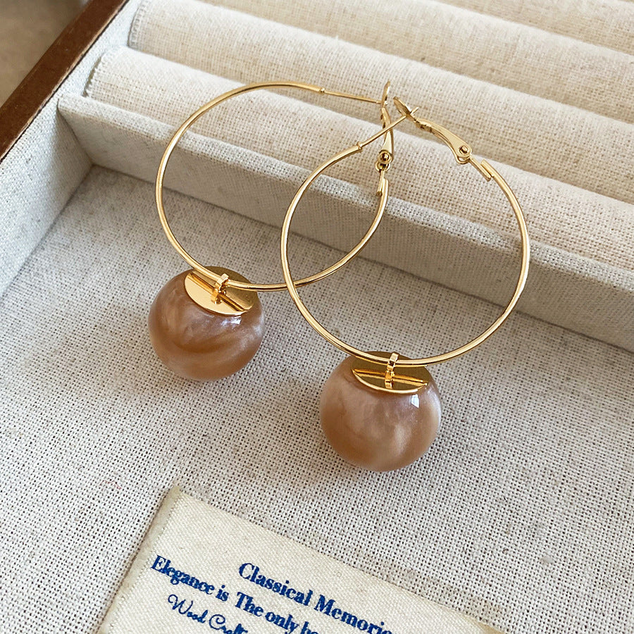 Orecchini a perno tondi in resina minimalista con perni in argento 925 da donna — Gioielli per l'orecchio geometrici, alla moda, da ufficio, versatili per tutti i giorni, leggeri e di lusso
