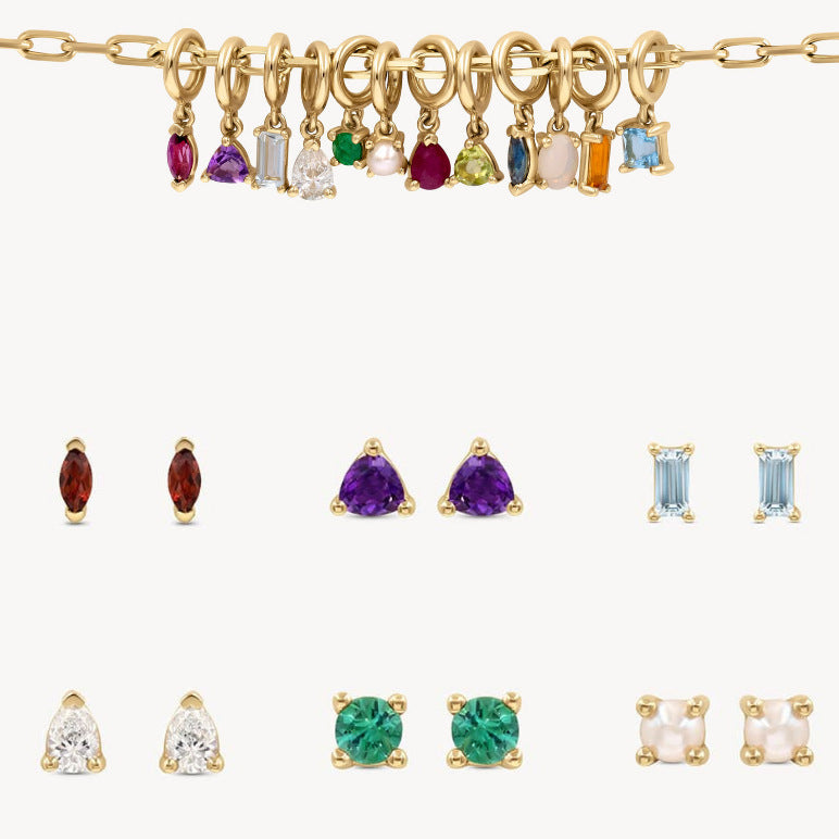 Vintage Geometric 18K Gold Plated Brass Pendant Charm Bar for Women