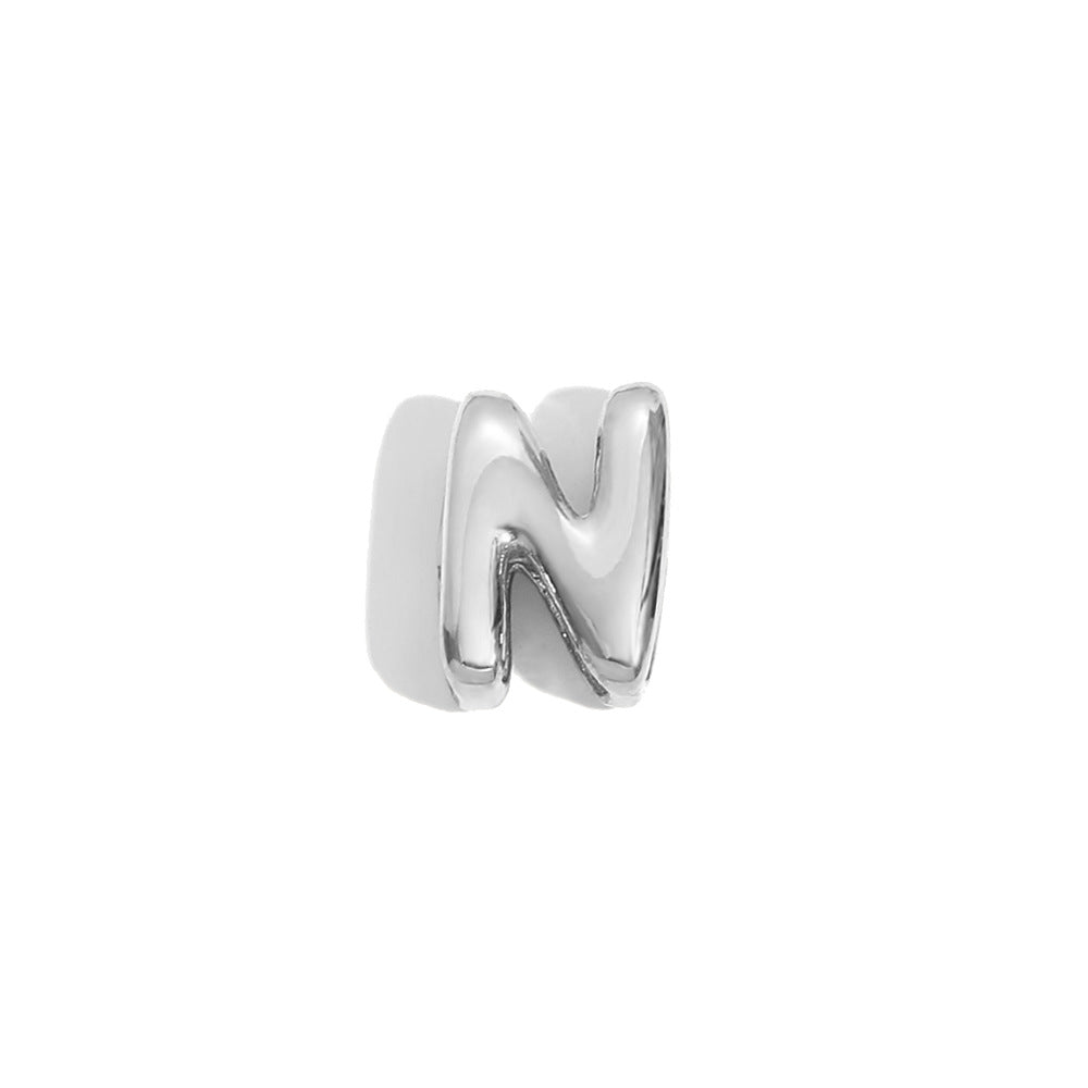 Collana Minimalista con Ciondolo a Lettera da Donna in Acciaio Inox con Placcatura in Oro 18K Design Cavo