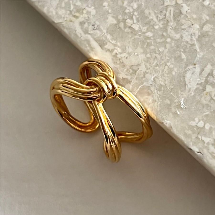 Anello Nodo Minimalista da Donna in Argento Sterling 925 con Design Geometrico