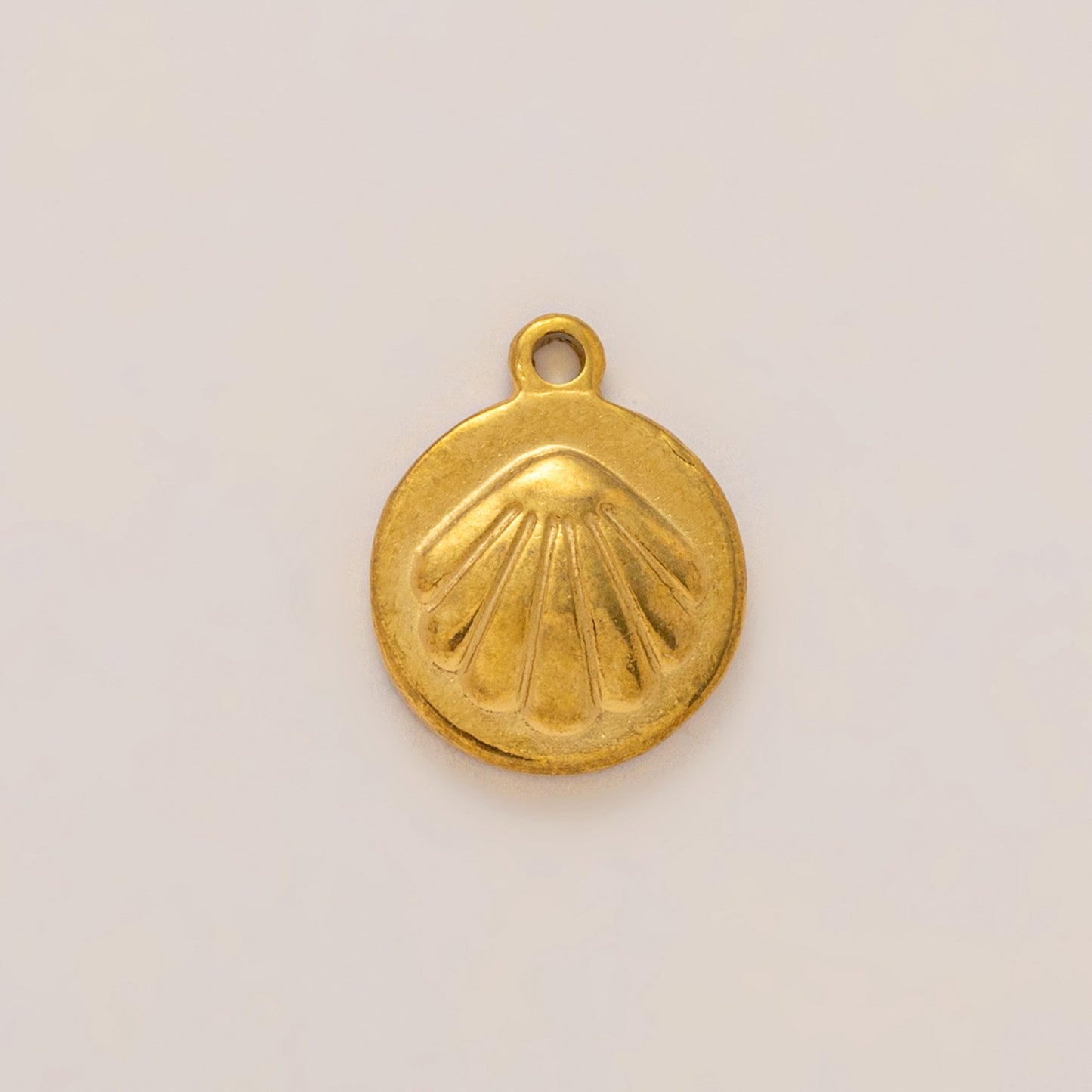 Vintage PVD 18K Gold Plated Stainless Steel Sun Pendant Charm Bar for Women