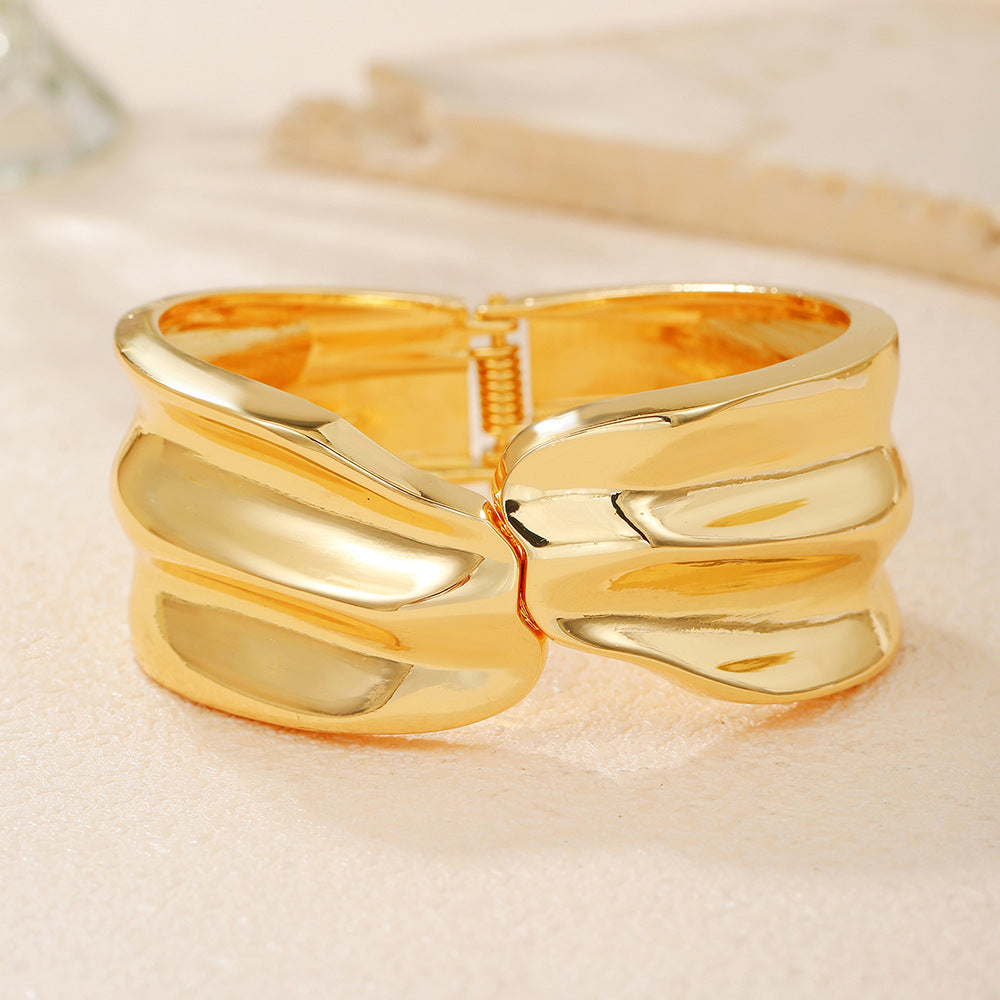Hip-hop Minimalist Geometric Round Plated Alloy Bracelet
