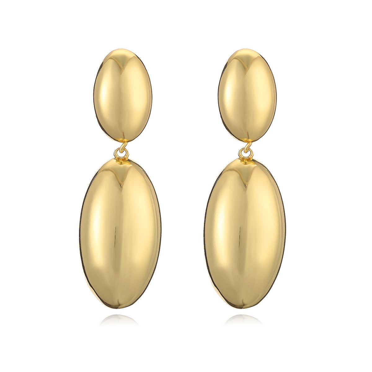 Minimalist Geometric Copper Earrings with Gold Plating for Women, Irregular Shape Fashionable Statement Earrings