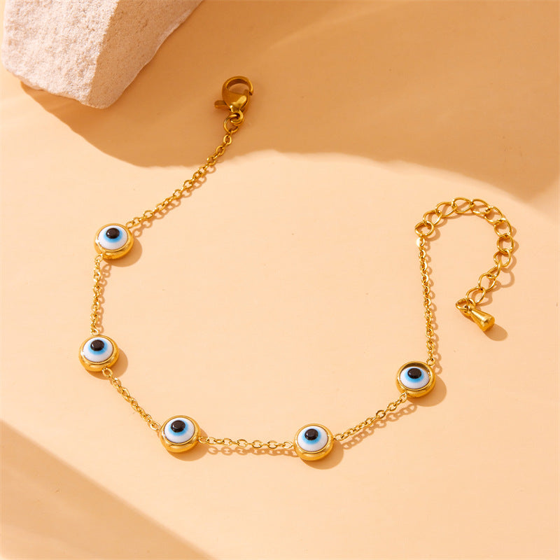 Fashion Office Chic Plated Stainless Steel Necklace Earrings Bracelet Set
