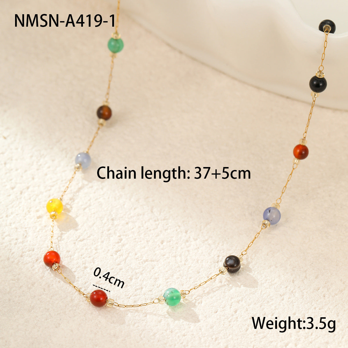 Collana da donna con perle geometriche minimaliste e stellate in acciaio inossidabile con placcatura in oro 18K