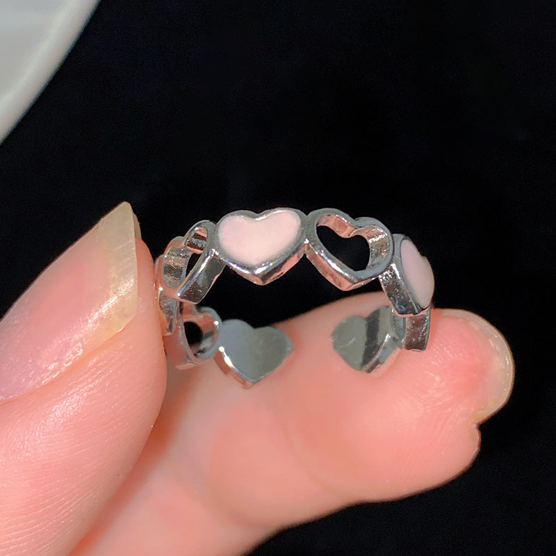Minimalist Sweet Colorful Crown Flower Bow Teardrop Brass Ring with Cubic Zirconia Inlay for Women