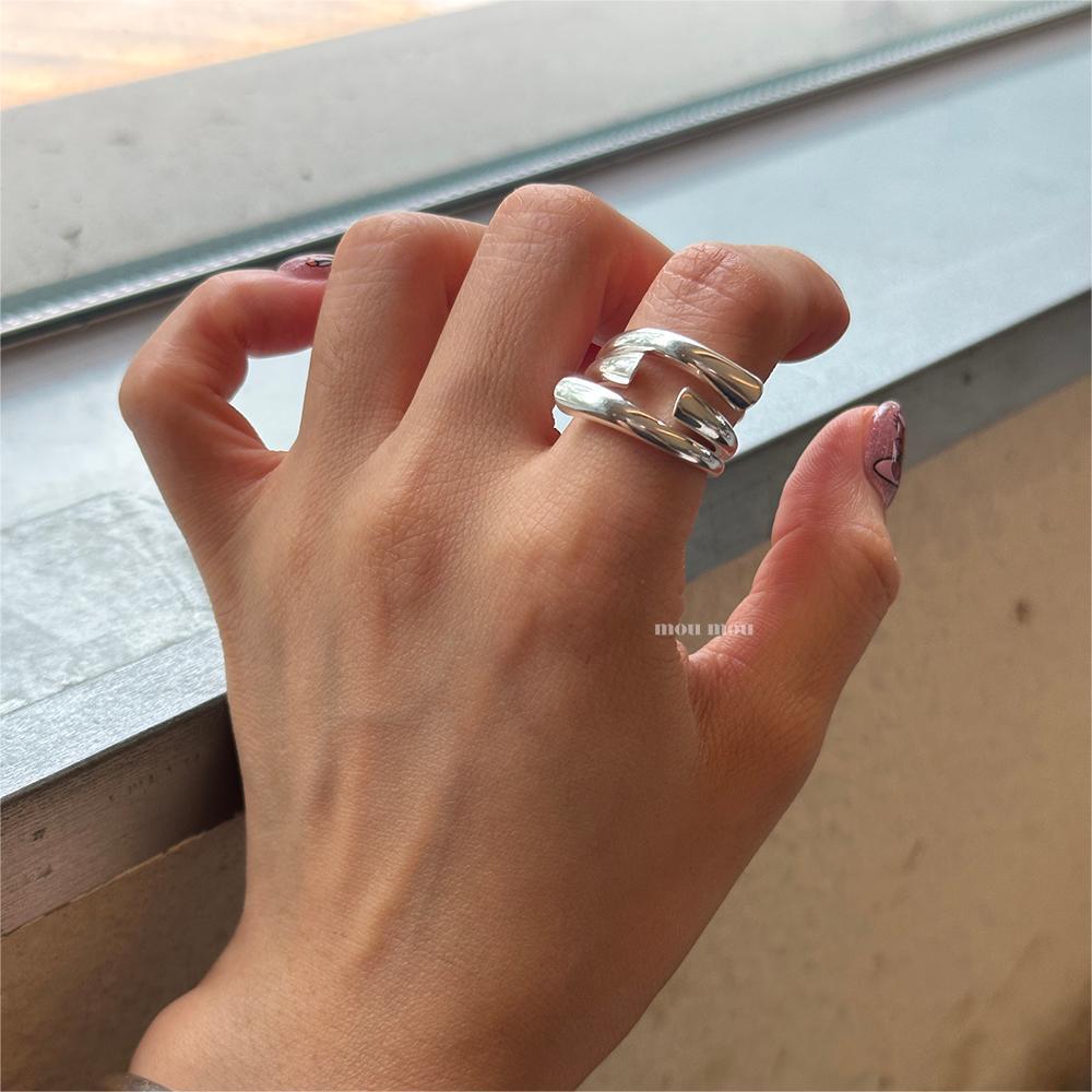 Minimalist S925 Sterling Silver Line Ring with Bowknot Detail for Women