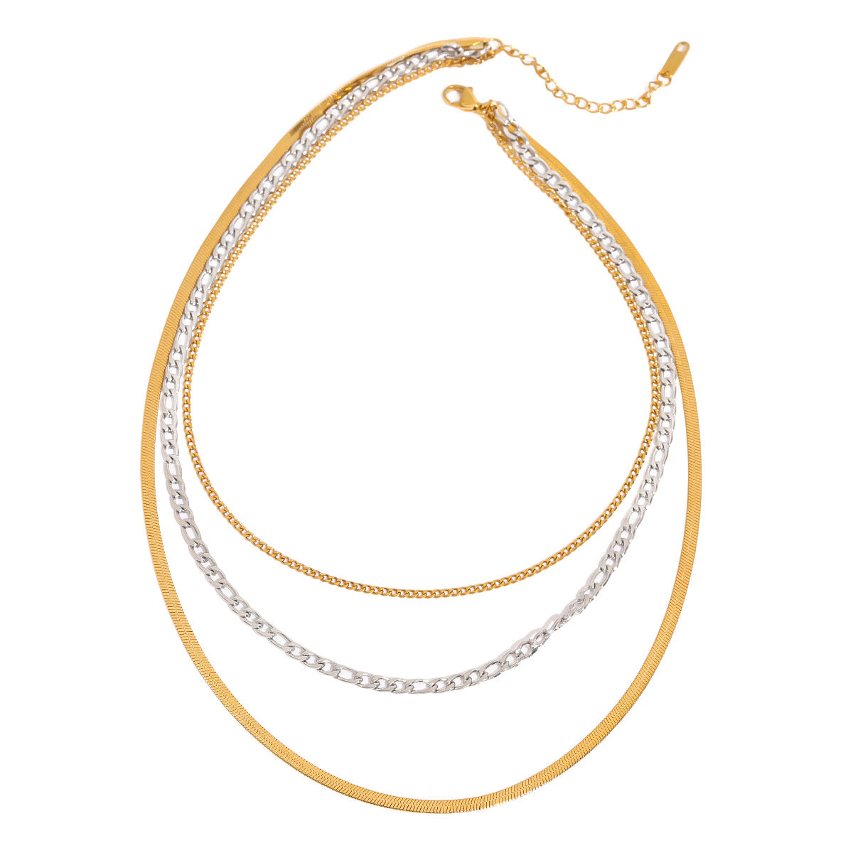 Minimalist Geometric Titanium Steel Pendant Plated Stainless Steel Multi-Layer Necklace for Women