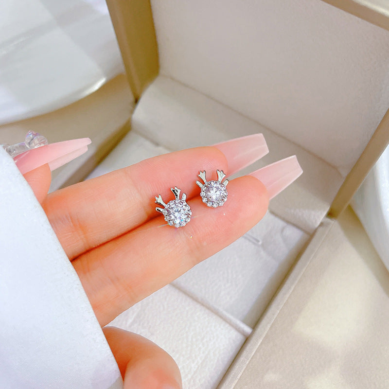 Pendientes colgantes geométricos elegantes para mujer con incrustaciones de diamantes de imitación y base de cobre chapado en oro