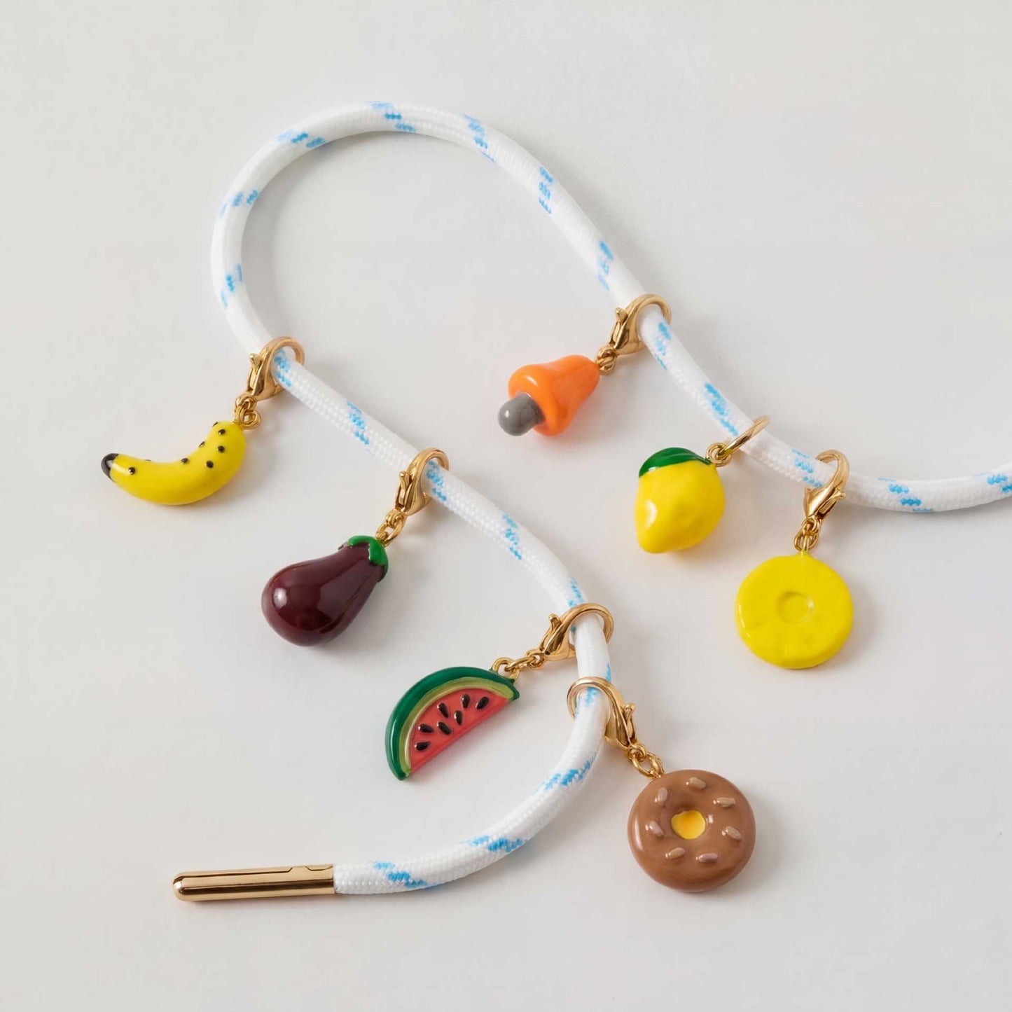 Colgante de barra chapado en oro de 18 quilates de acero titanio con diseño de fruta vintage, PVD, DIY