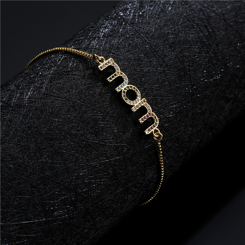 Geometric Brass Gold Plated Bracelet with Micro-set Cubic Zirconia for Women