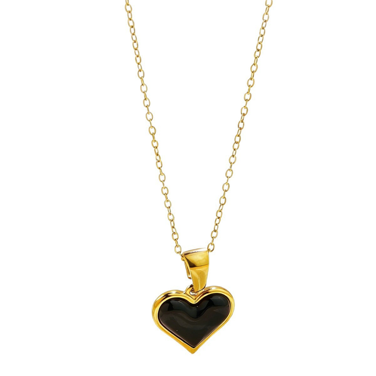 Luxury 18K Gold Plated Heart Stainless Steel Necklace for Women