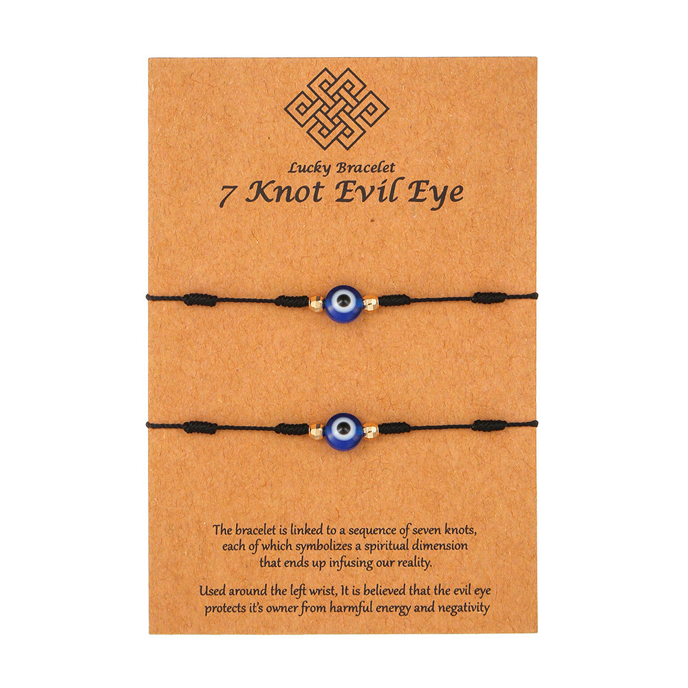 Unique Geometric Resin Braided Red String Bracelet with Evil Eye Charm for Unisex