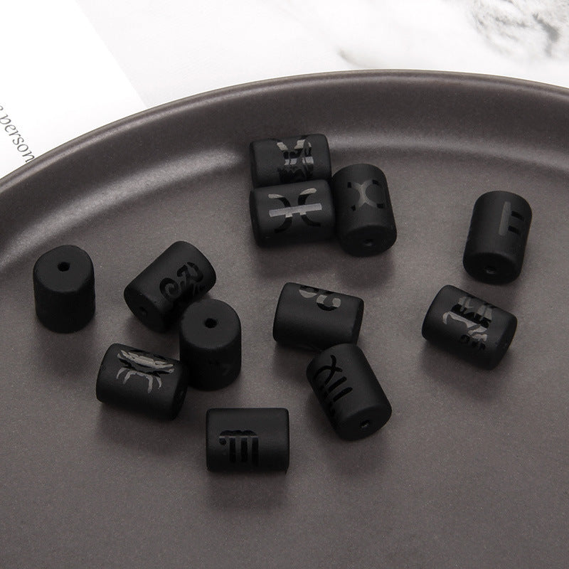 Matte Square Glass Zodiac Charm Bar