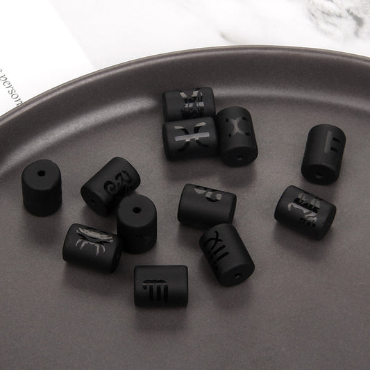 Matte Square Glass Zodiac Charm Bar