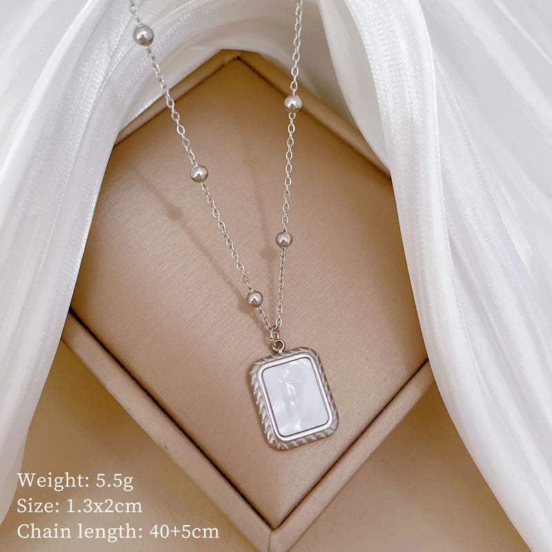 Collana con pendente geometrico minimalista in titanio e acciaio placcato unisex