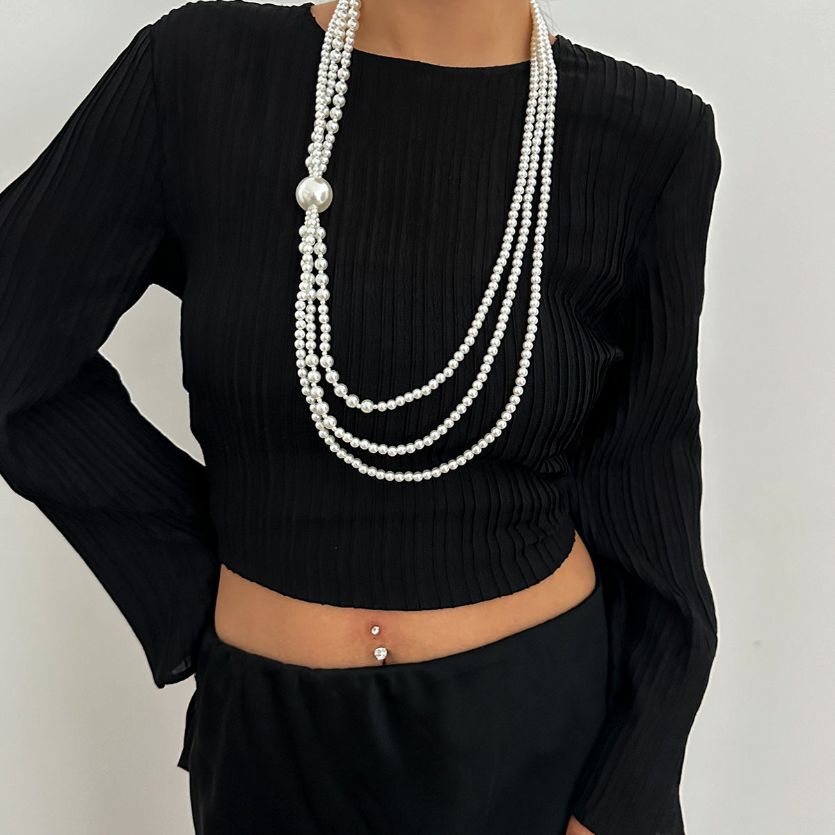 Collana da donna esagerata in stile barocco con perle, design geometrico, perline multistrato e finitura artigianale