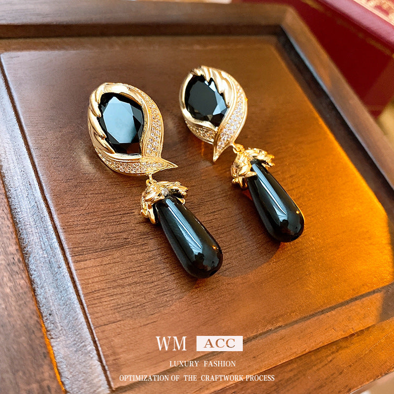 Chic Vintage Heart-Shaped Enamel Earrings with 925 Sterling Silver Posts for Women