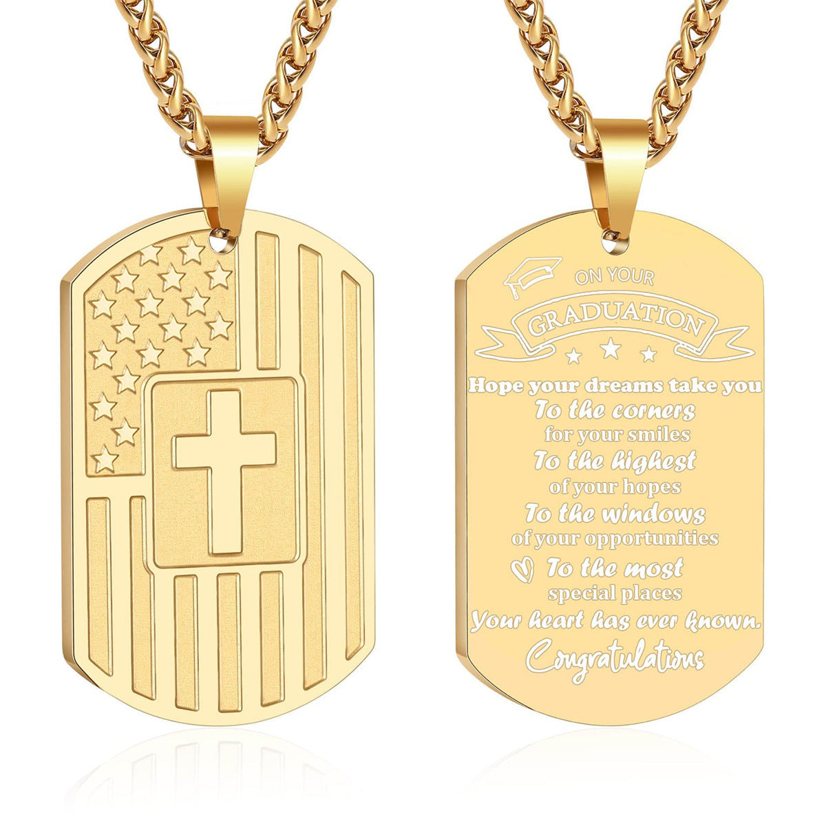 Collana con pendente a croce in acciaio inossidabile lucidato e acciaio al titanio con forma geometrica per uso quotidiano
