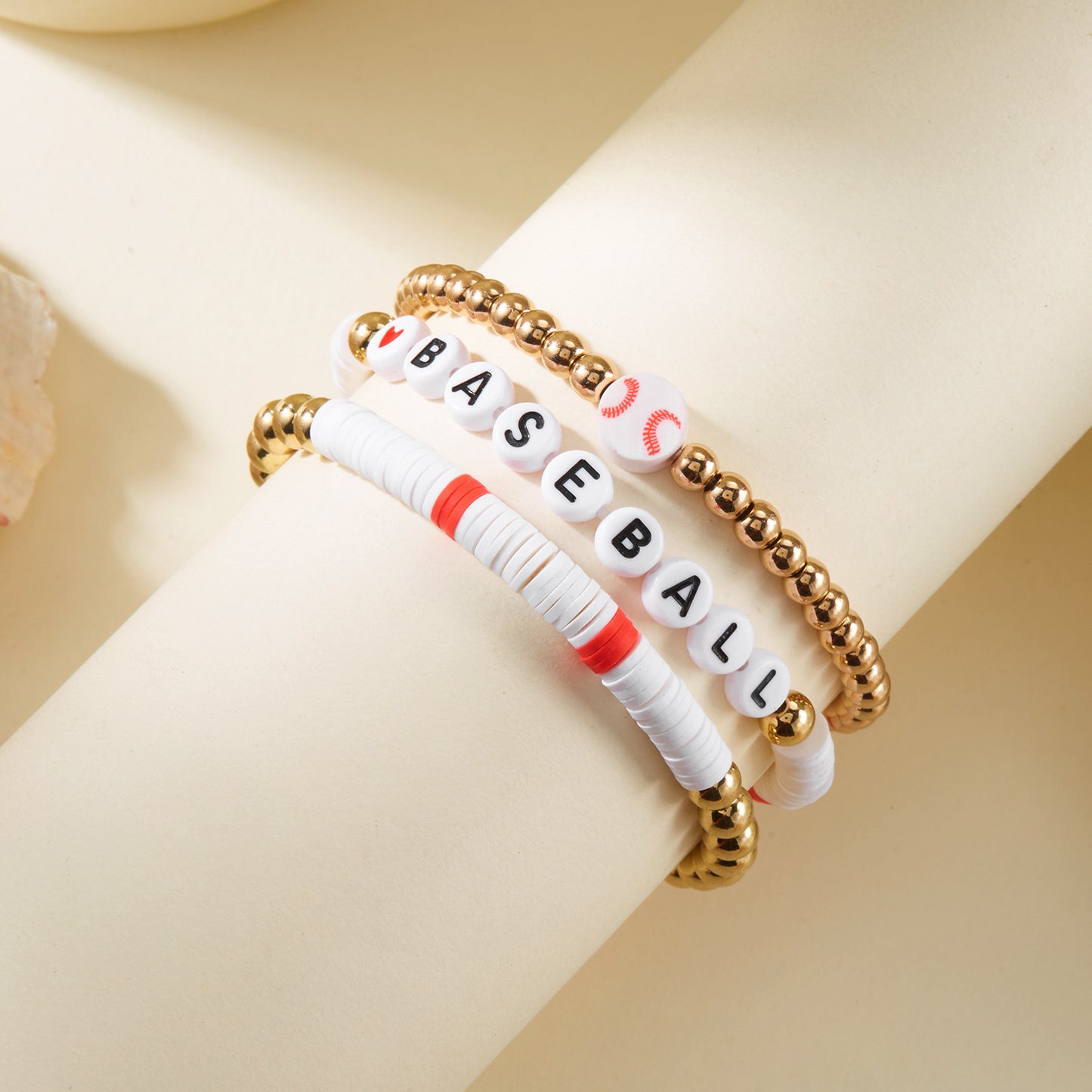 Casual Letter Acrylic Plated Bracelet Set