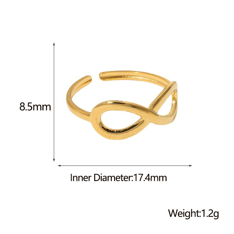 Sweet Minimalist Bowknot Titanium Steel Adjustable Ring for Women with Plated Finish