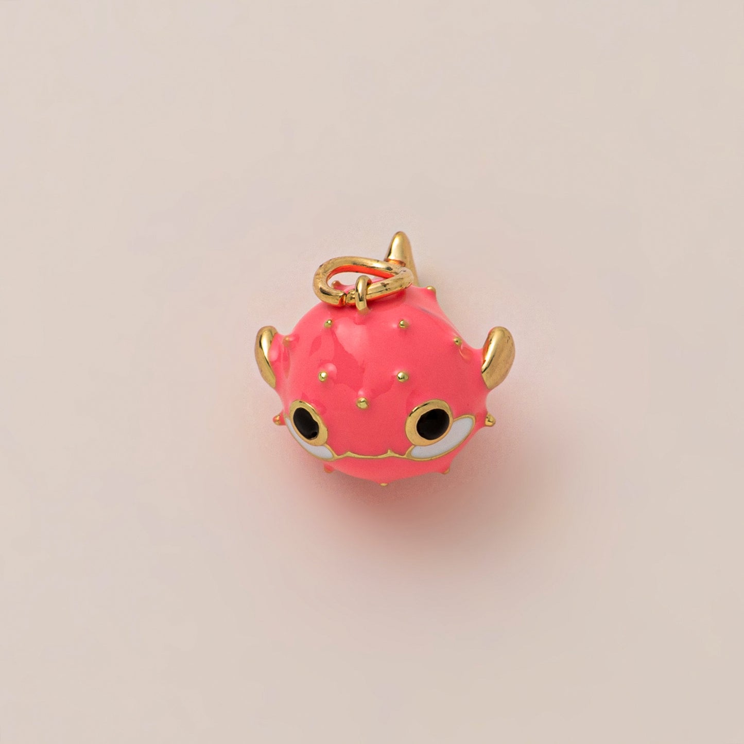 Minimalist Vintage 18K Gold Plated Brass Fish Pendant with Pearl and Cubic Zirconia Charm Bar