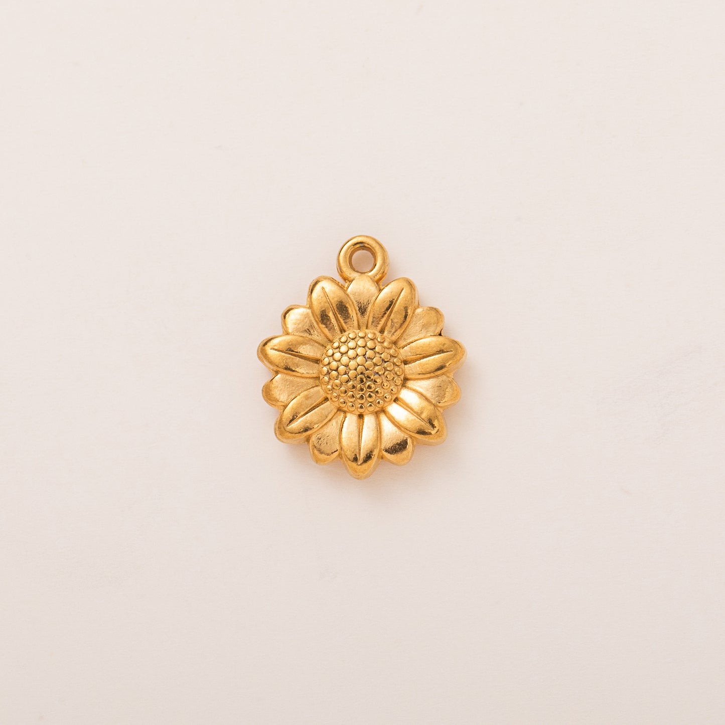 Vintage 18K Gold Plated Stainless Steel Plant Pendant Charm Bar with Adjustable Chain