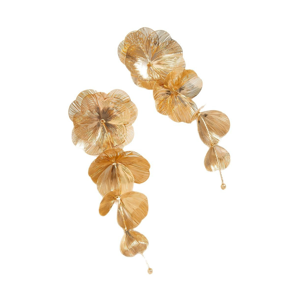 Vintage Sweet Heart Ginkgo Leaf Tassel Brass Choker Necklace for Women
