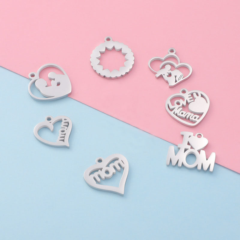 Ciondolo a barra con lettera MOM placcato in acciaio inossidabile minimalista per il regalo della festa della mamma
