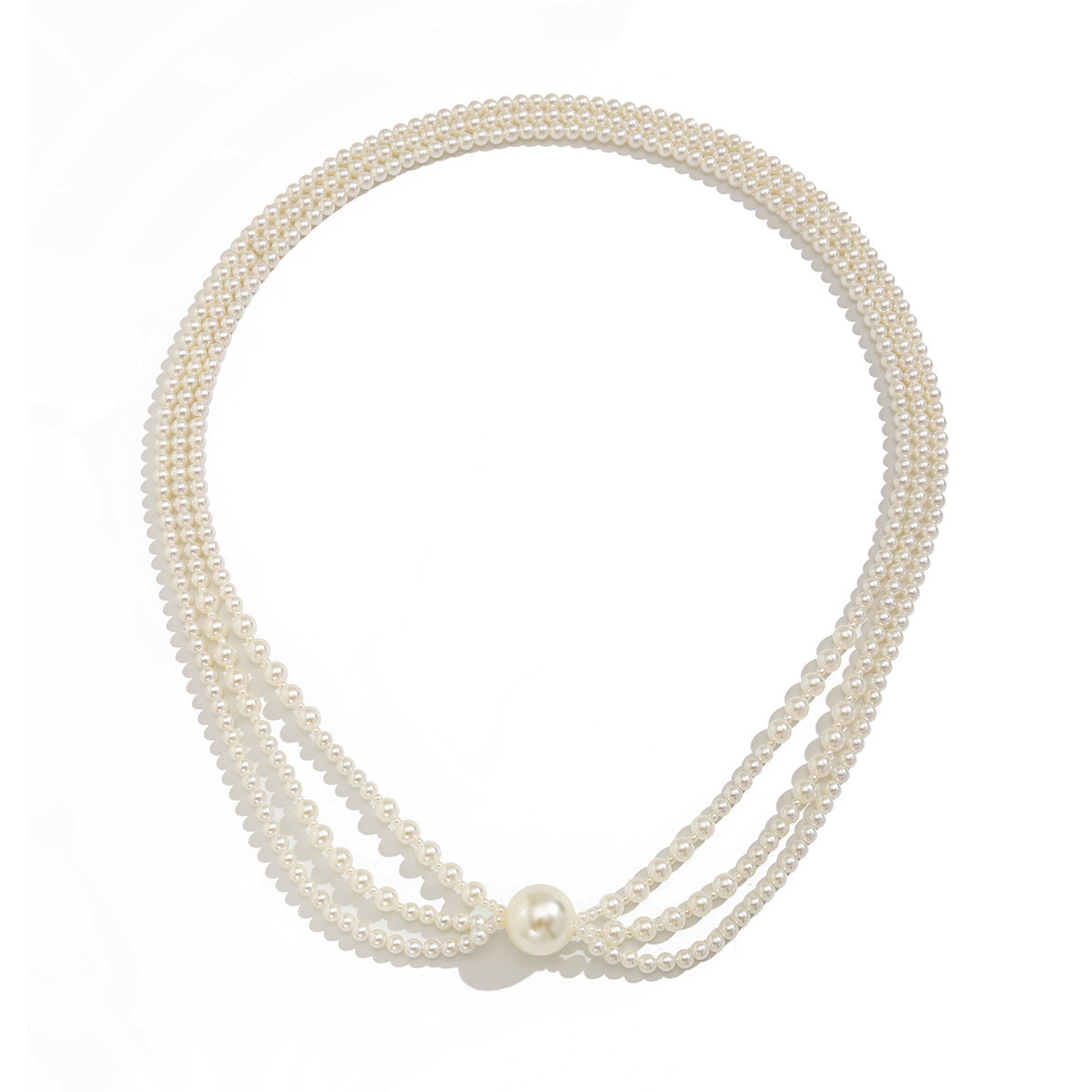Collana da donna esagerata in stile barocco con perle, design geometrico, perline multistrato e finitura artigianale