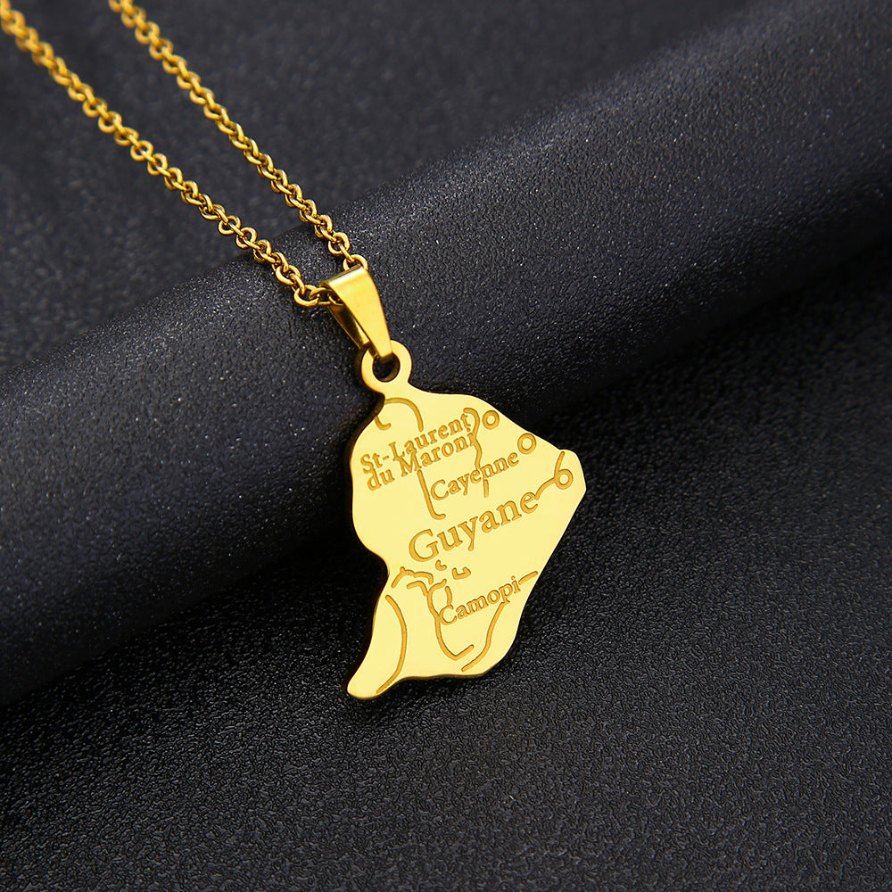 Collar con colgante chapado de acero inoxidable geométrico casual unisex